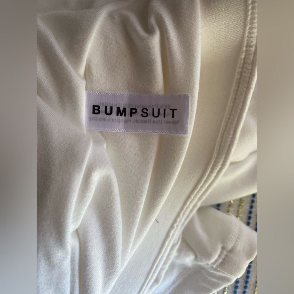 Bumpsuit The Biker Short  Maternity Size Large Ivory White NEW - Picture 11 of 12